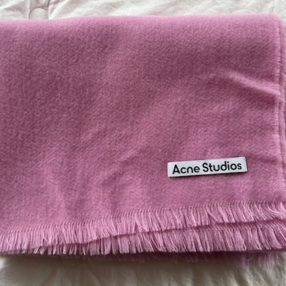 Acne Blanket Scarf Pink 100% Wool 80" x 35"